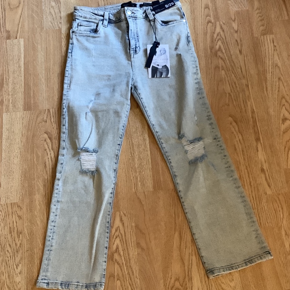 Kendall & Kylie Light Blue Straight Leg Distressed Jeans